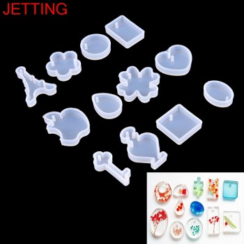 2017 Hot Sales Making DIY Craft 12Pcs/set Holes Key Waterdrop Silicon Mold Mould Resin Jewelry