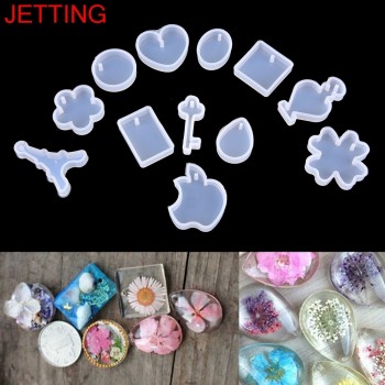 2017 Hot Sales Making DIY Craft 12Pcs/set Holes Key Waterdrop Silicon Mold Mould Resin Jewelry