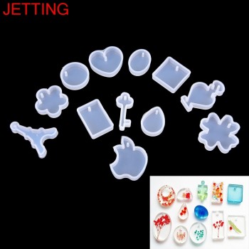 2017 Hot Sales Making DIY Craft 12Pcs/set Holes Key Waterdrop Silicon Mold Mould Resin Jewelry