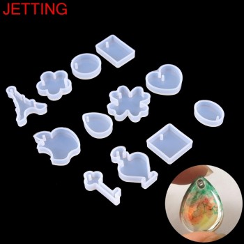 2017 Hot Sales Making DIY Craft 12Pcs/set Holes Key Waterdrop Silicon Mold Mould Resin Jewelry