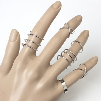 2019 fashion of the new X thermal model of finger gelenke women  surrounding three-dimensional hollow ring cross hot fashion in