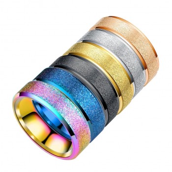 Rose Gold Stainless Steel Rainbow Pride Rings Female Jewlery Trendy Minimalist Blue Colorful Ring Love Couple Anniversary Aneis