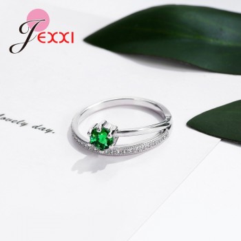 Latest Design Crystal Female Accessory Luxury 925 Sterling Silver Promise Rings For Women Girl Wedding Party Drop Shipping