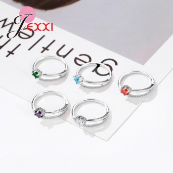 Latest Design Crystal Female Accessory Luxury 925 Sterling Silver Promise Rings For Women Girl Wedding Party Drop Shipping