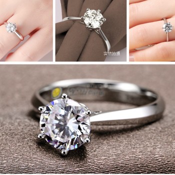 YAAMELI European Wedding Rings For Women Gift 925 Sterling Silver Austrian Crystal Engagement Proposal Ring Jewelry Bague Femme