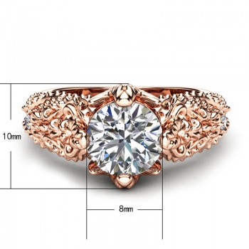 Modyle Crystal Wedding Rings Rose Gold Color Fashion Retro Engagement Ring Jewelry For Women