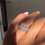choucong Starlight Promise Ring 925 sterling Silver five dazzling layers AAAAA cz Engagement Wedding Band Rings For Women men