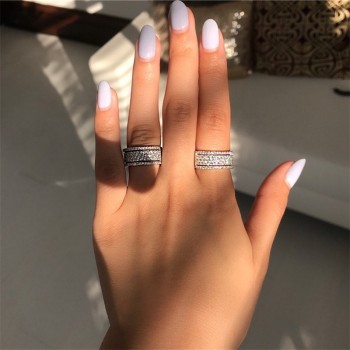 choucong Starlight Promise Ring 925 sterling Silver five dazzling layers AAAAA cz Engagement Wedding Band Rings For Women men