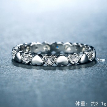 Modyle 2018 New Fashion Silver Color Stackable Ring Heart White CZ Finger Rings for Women Wedding Anniversary Jewelry