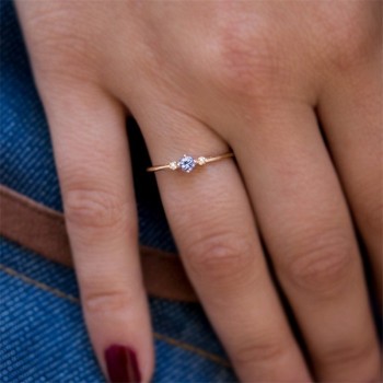 Yobest 2019 New Fashion 4pcs/set Gold Color Plating Simple Boho Rings Women Zircon bohemian Engagement Rings