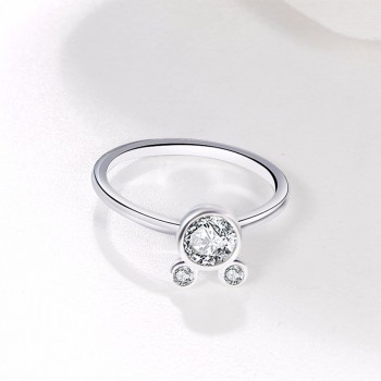 Fashion Rings For Women Girl CZ Cubic zirconia Wedding Mickey Shape Finger Ring Party Valentines Gifts Bague Wholesale Jewelry