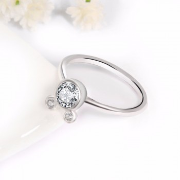 Fashion Rings For Women Girl CZ Cubic zirconia Wedding Mickey Shape Finger Ring Party Valentines Gifts Bague Wholesale Jewelry