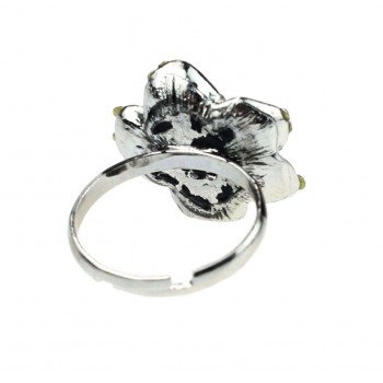 Silver and Gold Color Rings Hot Fashion Korea Women Black Rose Opening Ring Rhinestone Ring Drop Shipping May2918
