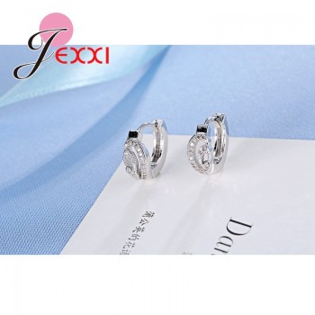 Jemmin Best Deal New Good Quality 925 Sterling Sliver Women Earrings Silver Crystal Hollow Design Stud Earring Valentines Day