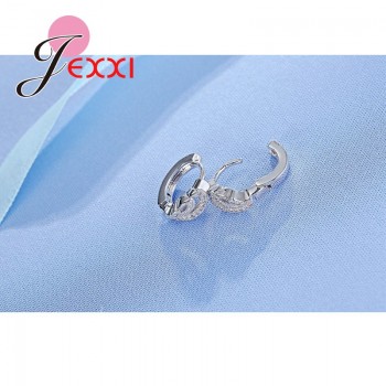 Jemmin Best Deal New Good Quality 925 Sterling Sliver Women Earrings Silver Crystal Hollow Design Stud Earring Valentines Day