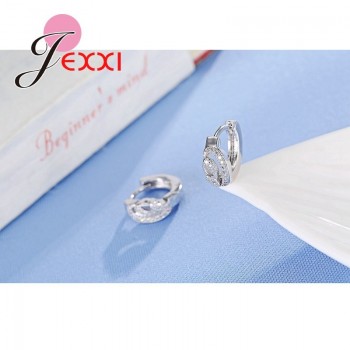 Jemmin Best Deal New Good Quality 925 Sterling Sliver Women Earrings Silver Crystal Hollow Design Stud Earring Valentines Day