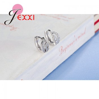 Jemmin Best Deal New Good Quality 925 Sterling Sliver Women Earrings Silver Crystal Hollow Design Stud Earring Valentines Day