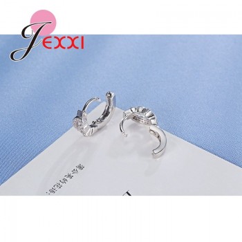 Jemmin Best Deal New Good Quality 925 Sterling Sliver Women Earrings Silver Crystal Hollow Design Stud Earring Valentines Day