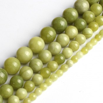 Natural China Jade Beads  Round Loose Beads For Jewelry Making 6 8 10 mm Pick Size 15 inches  DIY Necklace(Green)