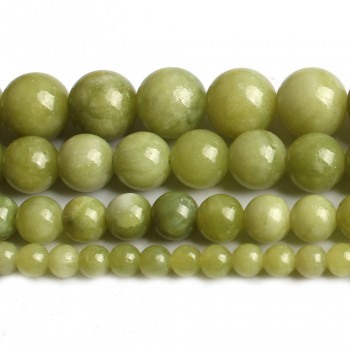 Natural China Jade Beads  Round Loose Beads For Jewelry Making 6 8 10 mm Pick Size 15 inches  DIY Necklace(Green)