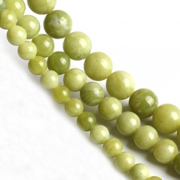 Natural China Jade Beads  Round Loose Beads For Jewelry Making 6 8 10 mm Pick Size 15 inches  DIY Necklace(Green)
