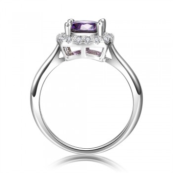 New Trendy 2018 Hot Sale Wedding Rings Natural Amethyst Ring For Women Fashion 925 Silver Jewelry With Gemstone Party Gift