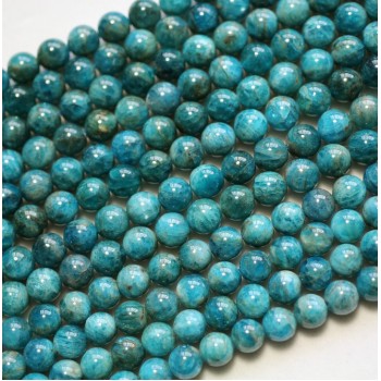 Free shipping (2 strands/set) natural Cost-effective 8mm blue apatite smooth round loose gemstone beads for jewelry making diy