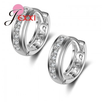 Jemmin Fashion 925 Sterling Silver Stud Earrings For Women Generous New Arrival Party Accessories With Shiny Crystal Wholesale