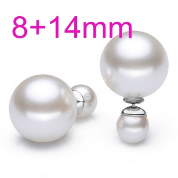 OMHXZJ Wholesale Sweet girl boy Fashion jewelry woman pure natural shell freshwater pearl 925 Sterling silver Stud Earrings YS01