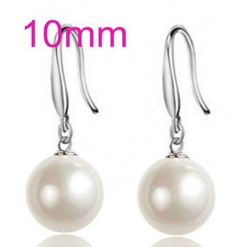 OMHXZJ Wholesale Sweet girl boy Fashion jewelry woman pure natural shell freshwater pearl 925 Sterling silver Stud Earrings YS01