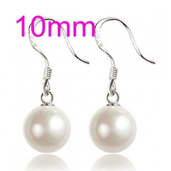 OMHXZJ Wholesale Sweet girl boy Fashion jewelry woman pure natural shell freshwater pearl 925 Sterling silver Stud Earrings YS01