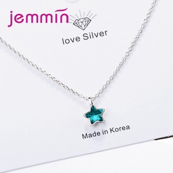 JEMMIN Charming Exquisite 925 Sterling Silver CZ Star Pendant Necklace High Quality Austrian Crystal Big Promotion Hot Sale