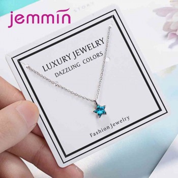 JEMMIN Charming Exquisite 925 Sterling Silver CZ Star Pendant Necklace High Quality Austrian Crystal Big Promotion Hot Sale