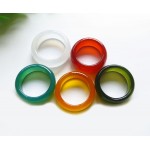 Natural red agate  finger green green black and white yellow ring fashion jade large ring male 12#