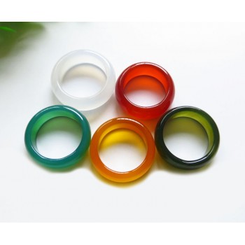 Natural red agate  finger green green black and white yellow ring fashion jade large ring male 12#