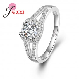 Jemmin New Arrival Shinning Cubic Zirconia Wedding Party Rings For Women 925 Sterling Silver Engagement Ring Big Promotion