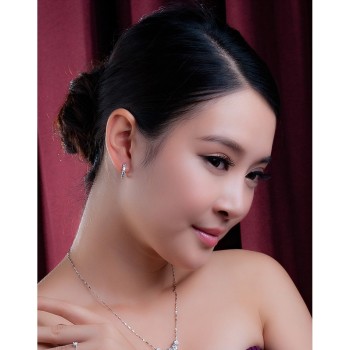 OMHXZJ Wholesale Fashion jewelry circular Elegant girl woman single row drill AAA zircon 925 Sterling silver Stud Earrings YS24