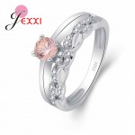 Jemmin Sweet Wreath Jewelry With Pink Austrian Crystal 925 Sterling Silver Ring Women Present Party Enagaement High Quality