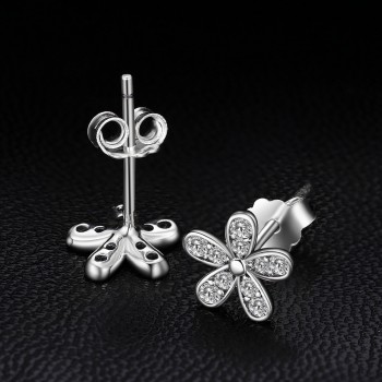 Jewelrypalace 925 Sterling Silver Earrings Cubic Zirconia Stud Earrings Unique Design Fashion Jewelry Dazzling Daisy Gifts New