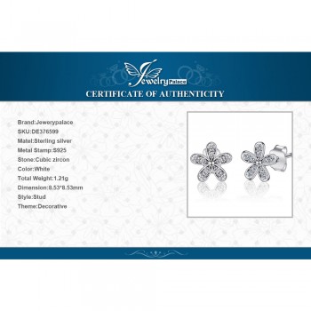 Jewelrypalace 925 Sterling Silver Earrings Cubic Zirconia Stud Earrings Unique Design Fashion Jewelry Dazzling Daisy Gifts New