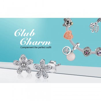 Jewelrypalace 925 Sterling Silver Earrings Cubic Zirconia Stud Earrings Unique Design Fashion Jewelry Dazzling Daisy Gifts New