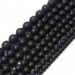 Smooth round black Dull Polish Matte Onyx Agates 15.5 Natural Stone Beads 4 6 8 10 12 14mm Pick Size For Jewelry Making-F00059
