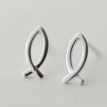 Ruifan Promotion Wholesale Fish Shape 100% 925 Sterling Silver Stud Earrings for Women Ladies Small Earrings Fine Jewelry YEA125