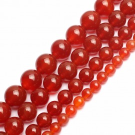 Natural Stone Beads Smooth Round Red Carnelian Onyx Loose Beads For Jewelry Making 15.5 Pick Size 4/6/8/10/12/14mm-F00062