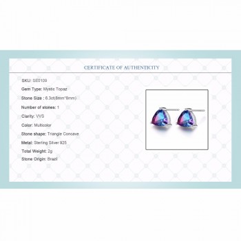 CZCITY Luxury Rainbow Topaz Stud Earrings Real 100% 925 Sterling Silver Fashion Women Earring Jewelry Wholesale