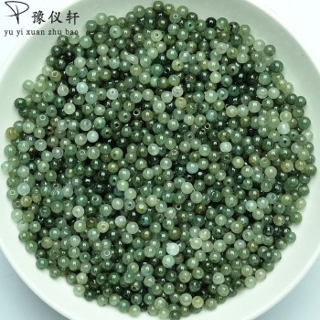 New Arrivals Natural jade A cargo beads round beads 3.5-4mm Myanmar genuine ice oil emerald with beads jewelry 100 piece