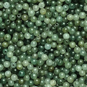 New Arrivals Natural jade A cargo beads round beads 3.5-4mm Myanmar genuine ice oil emerald with beads jewelry 100 piece