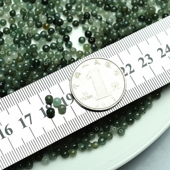 New Arrivals Natural jade A cargo beads round beads 3.5-4mm Myanmar genuine ice oil emerald with beads jewelry 100 piece