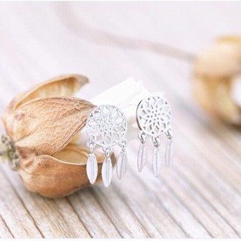 Retro Jewerly Fashion Vintage 925 Sterling Silver Stud Earrings Round Leaf Design Earring For Woman Wholesale