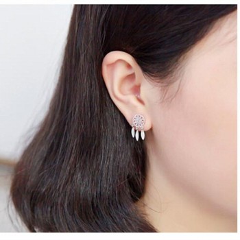 Retro Jewerly Fashion Vintage 925 Sterling Silver Stud Earrings Round Leaf Design Earring For Woman Wholesale